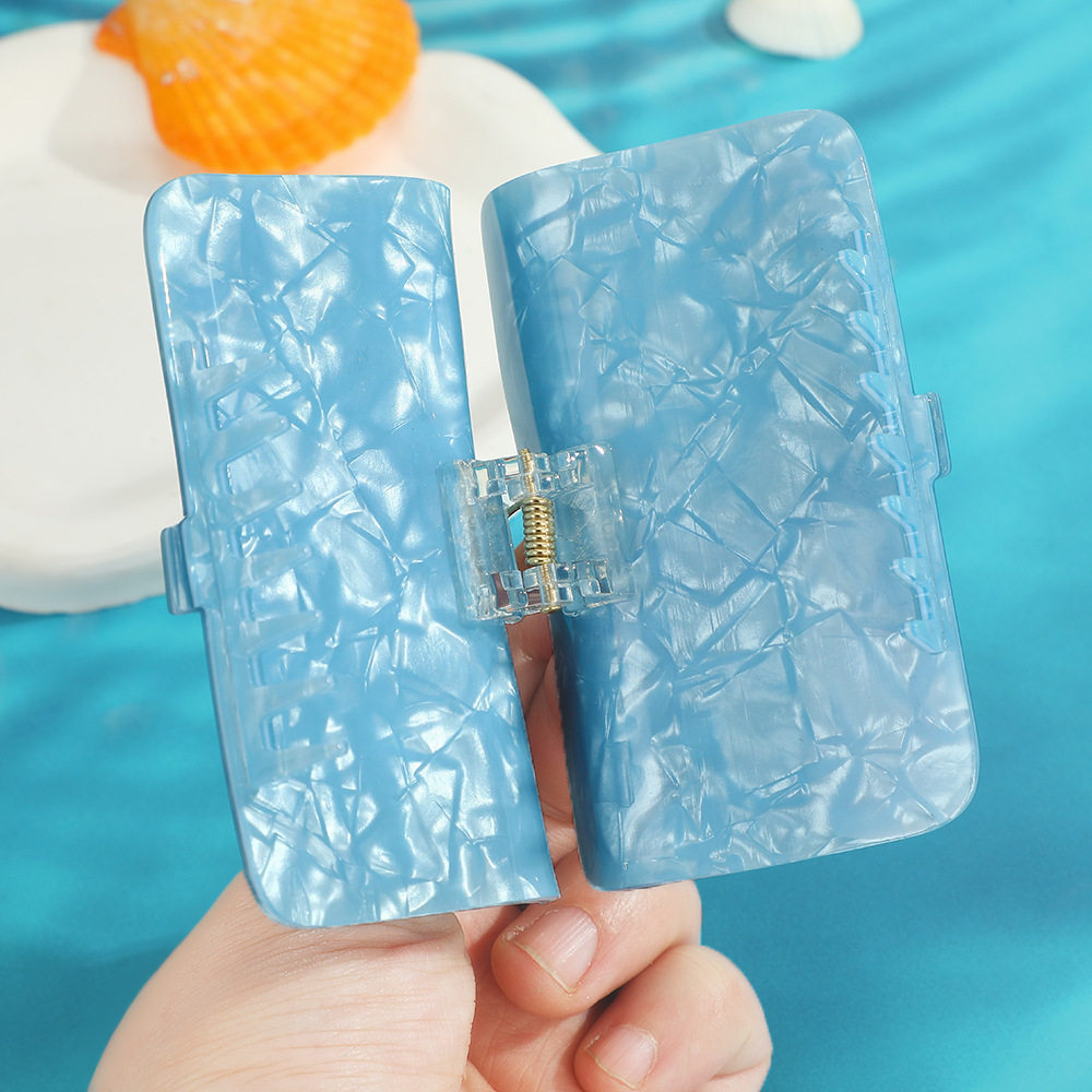 新款创意方形小鱼抓夹可爱高颜值女式后脑勺盘发鲨鱼夹厂家批发