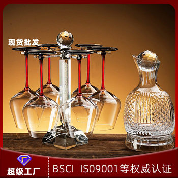 Red Wine Glass High-End Set of Burgundy Red Stem Wine Glass Decanter Set Complete Set of Goblets and Wine Glasses