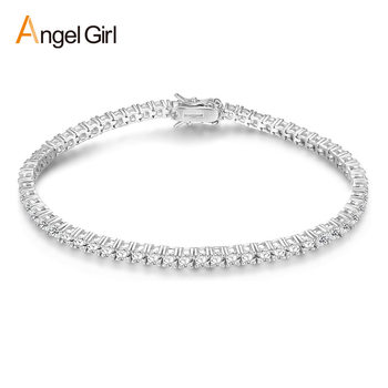 2.5mm3.5mm Tennis Bracelet Four Claw Inlaid Zircon Bracelet Boys and Girls Amazon Foreign Trade Factory Wholesale