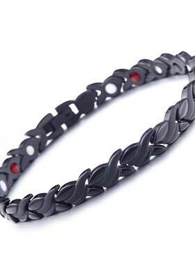 跨境temu欧美女小鱼麦穗形磁性手镯保色合金饰品磁石手链脚链