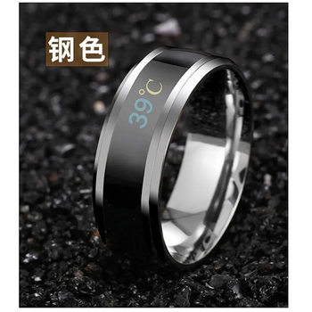Korean version of smart non-fading temperature ring temperature ring men's fashion titanium steel fashion cool all-match ring