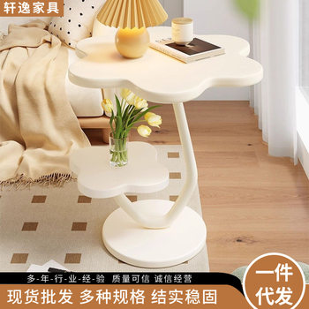 Bedroom Bedside Table, Small Side Table, Simple Coffee Table, Dormitory Balcony Coffee Table, Double-Layer Cloud Small Table, Hand-Made Display Stand