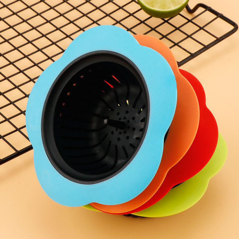 Plum Blossom-Shaped Ins-Style High-Value Sink Filter for Home Kitchen, Creative Draining Basket to Prevent Residue Blockage