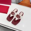 Foreign trade ladies flat-bottomed slippers 205 this square head cowhide printed T-shaped slippers manufacturers wholesale