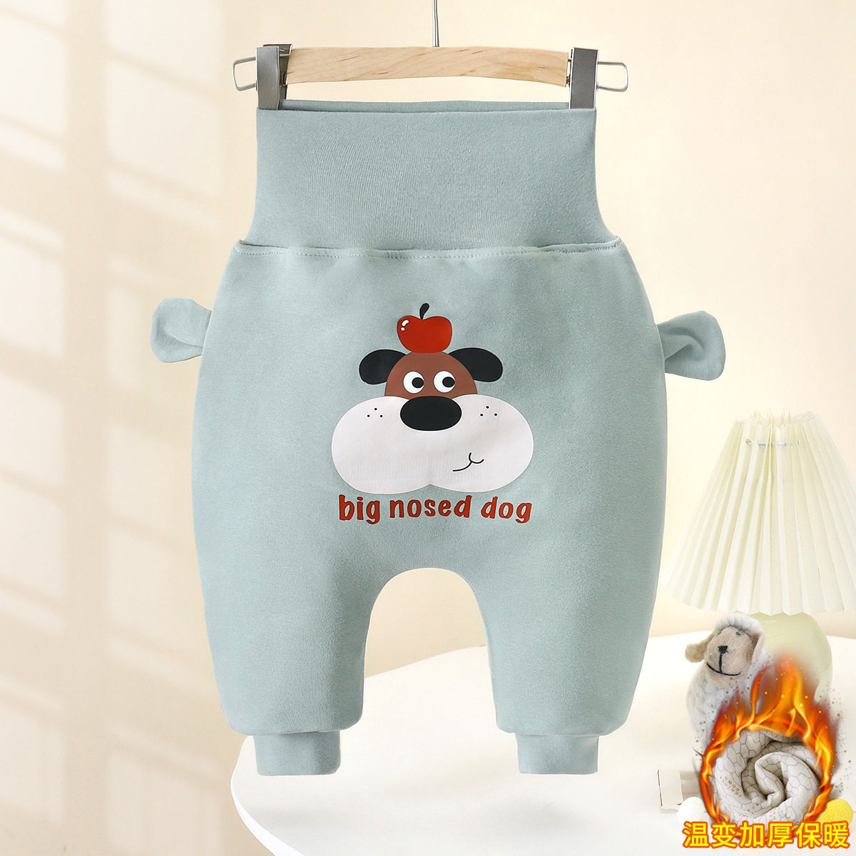 Baby Jungen & Mädchen Winter-verstärkte thermoreaktive 3-Schicht-Wattierte Big-PP-Hose, niedliche Kleinkinder-Wärmehose