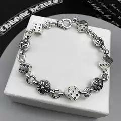 Cricket Dice Cross Retro Cross Flower Bracelet Hip-Hop Trendy Male and Female Couple Bracelet European and American Wholesale Trend