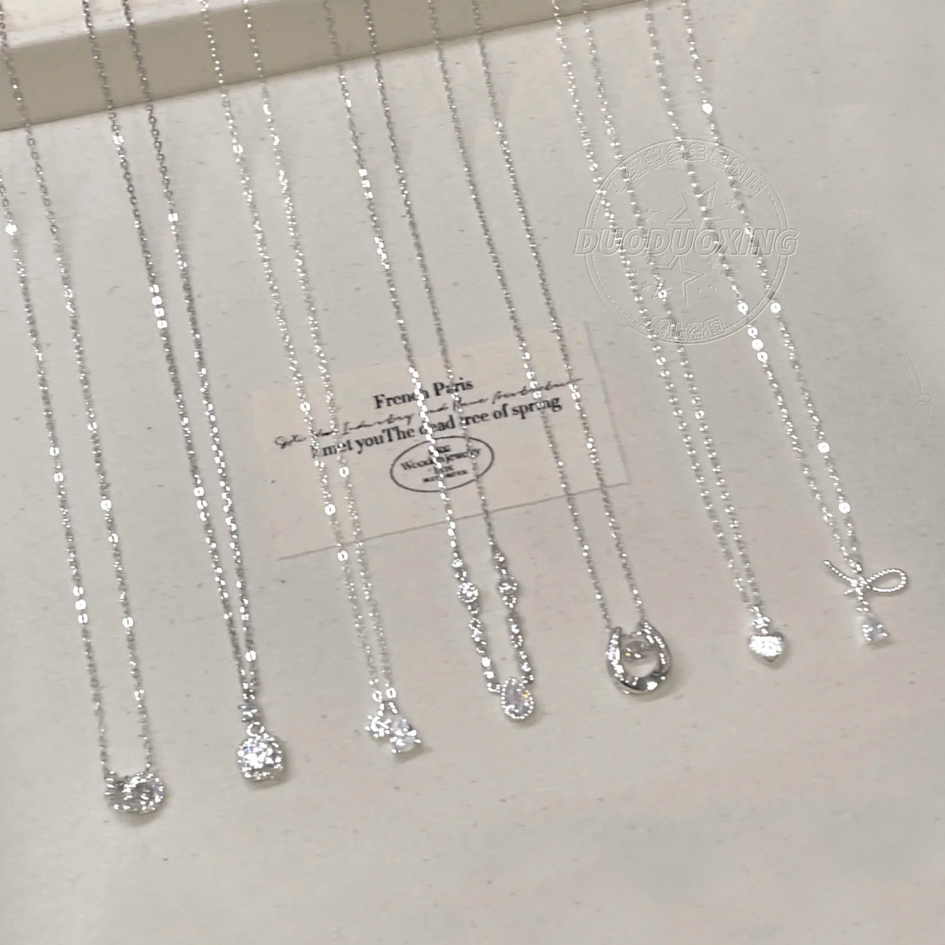 S925 Sterling Silver Crystal Necklace Women's Clavicle Chain Micro-Paved Zircon Short Necklace Accessible Luxury High-End Color-Preserving Necklace
