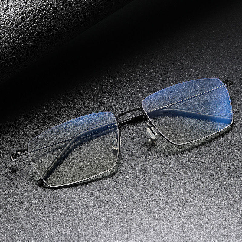 7g Ultra-Light Linde Same Style Screw-Free Pure Titanium Business Glasses Frame Normcore High-End Glasses Frame Hong Kong Style Men 5509