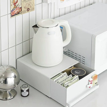Coffee Appliance Storage Countertop Coffee Machine Storage Rack Drawer Compartment Desktop Cup Holder Double-Layer Water Bar Storage Rack