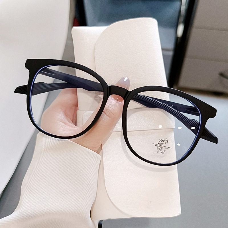 Korean style retro TR90 yoga glasses frame women's large frame plain anti-blue light plain glasses men's myopia glasses 81016