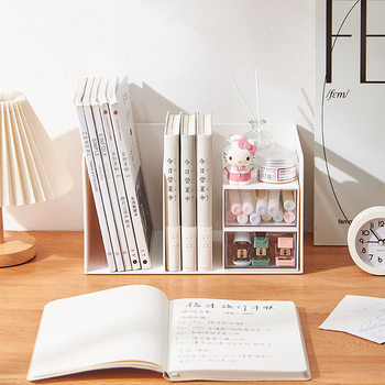 Japanese Style Simple Multifunctional Book Rack Desktop Book Office File Rack Storage Artifact Table Organize Storage