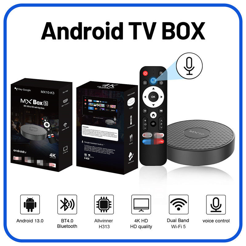 Mx10 K3 Set-Top Box H313 2Gb/8Gb Android Box 4K Voice Remote Control Tvbox