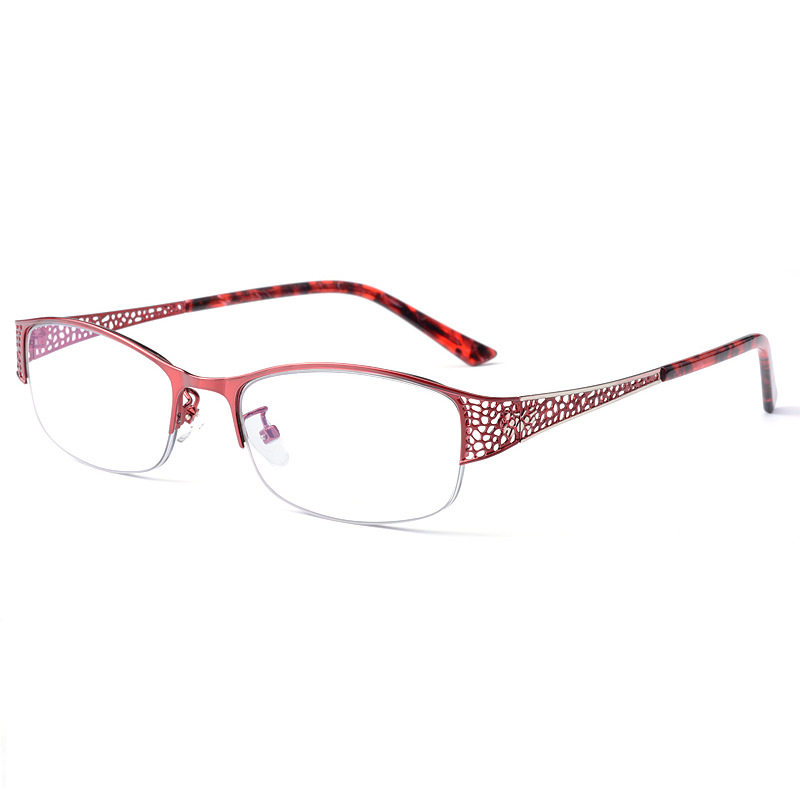 Women's Metal Half-Frame Ultra-Light Myopia Glasses Frame Ladies' Elegant Eyeglass Frame Cross-Border Optical Glasses Frame 99001