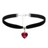 Amazon's Best-Selling Peach Heart Necklace Love Heart-Shaped Crystal Pendant Harajuku Retro Lace Velvet Short Necklace Collar