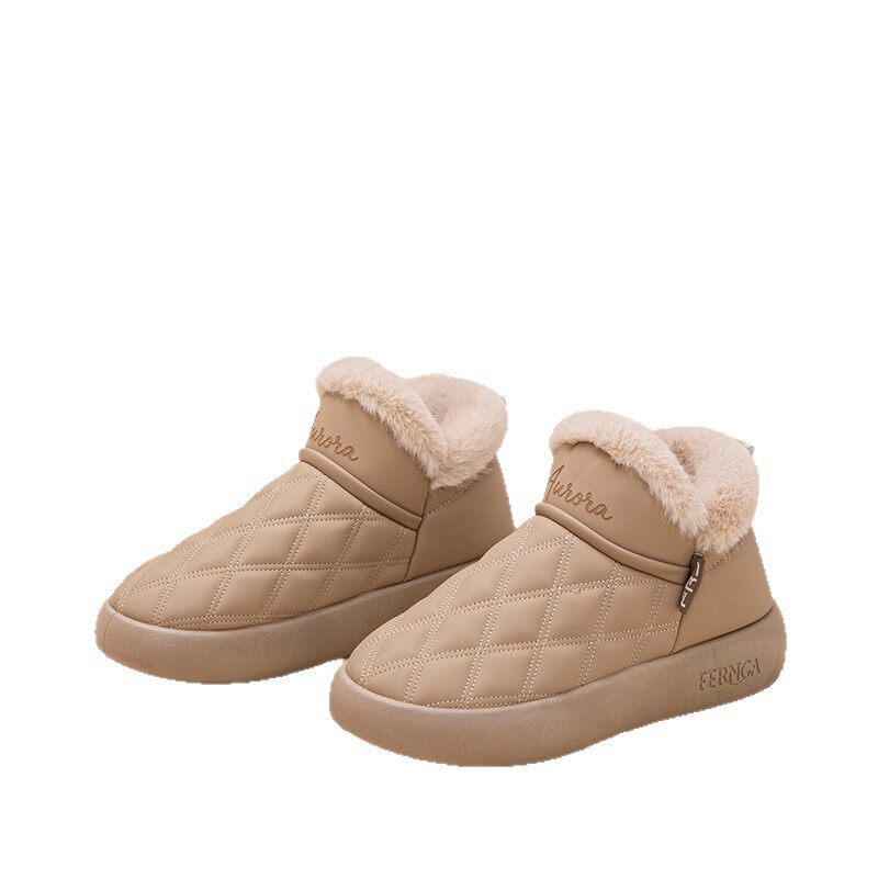 Fengrunjia Non-Slip Soft Sole Thick Sole Winter 2025 New Cotton Shoes Fleece-Lined Thickeneded Indoor Cotton Slippers Women's Shoes Export