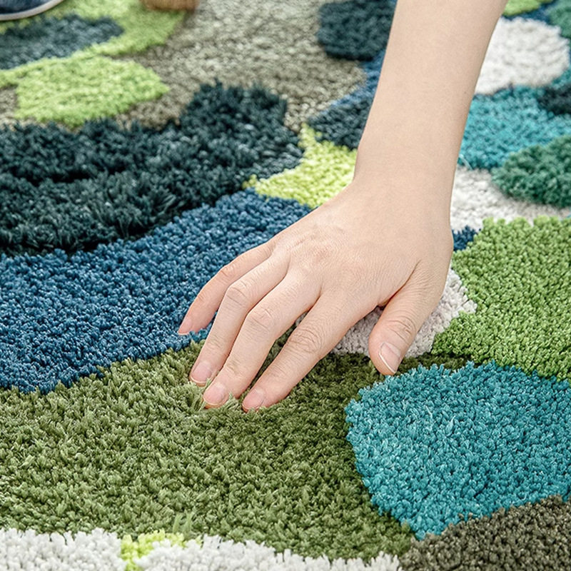 Bedroom Faux Cashmere Carpet, Moss Tufted Flocking Bedside Rug, Children's Room Cooling Mat, Foreign Trade Supply Bay Window Mat
