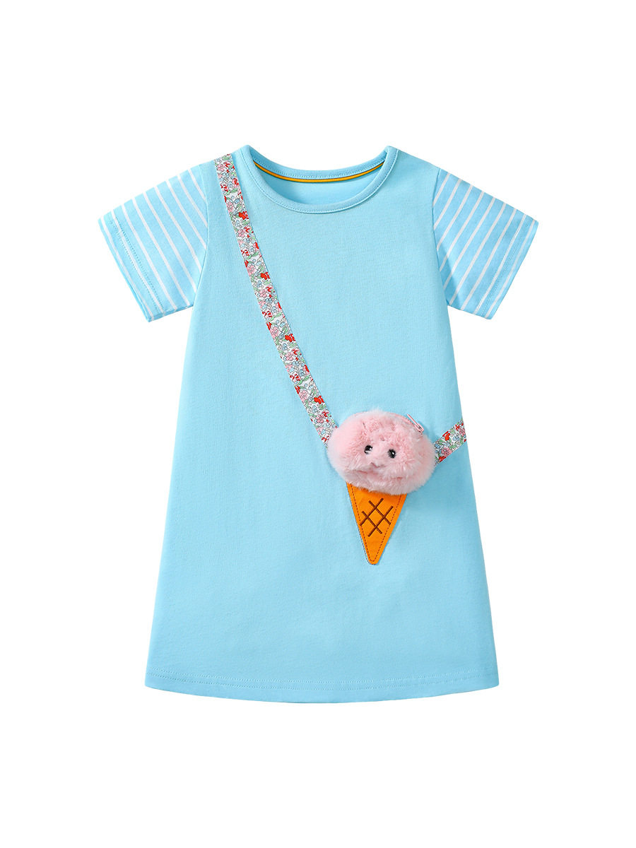 Grosir pakaian anak pabrik musim panas, gaun kartun anak perempuan baru