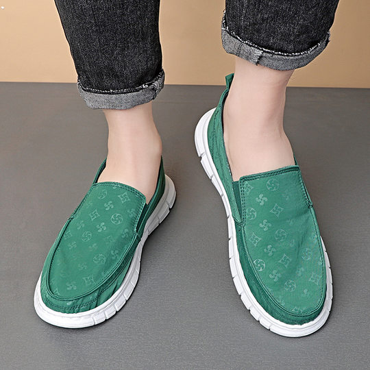 Popular Men's Shoes 2025 New Four-Season Thick-Soled Men's Canvas Shoes Old Beijing Cloth Shoes Casual Shoes Slip-On Sneakers