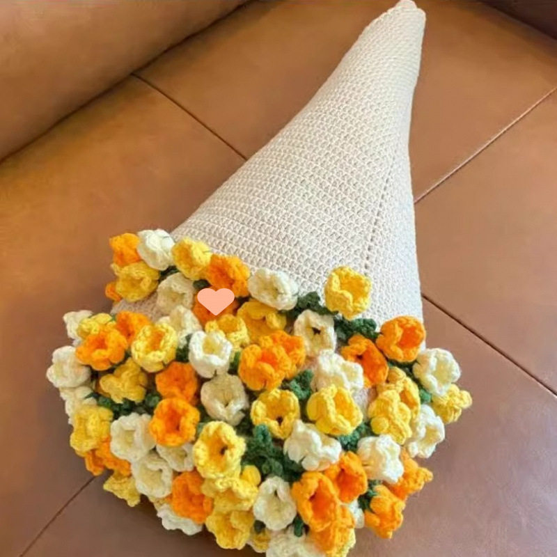 Handmade Rose and Lily of the Valley Bouquet Blanket Material Package Gradient Color Creative Gift for Girlfriend and Best Friend Direct Sale