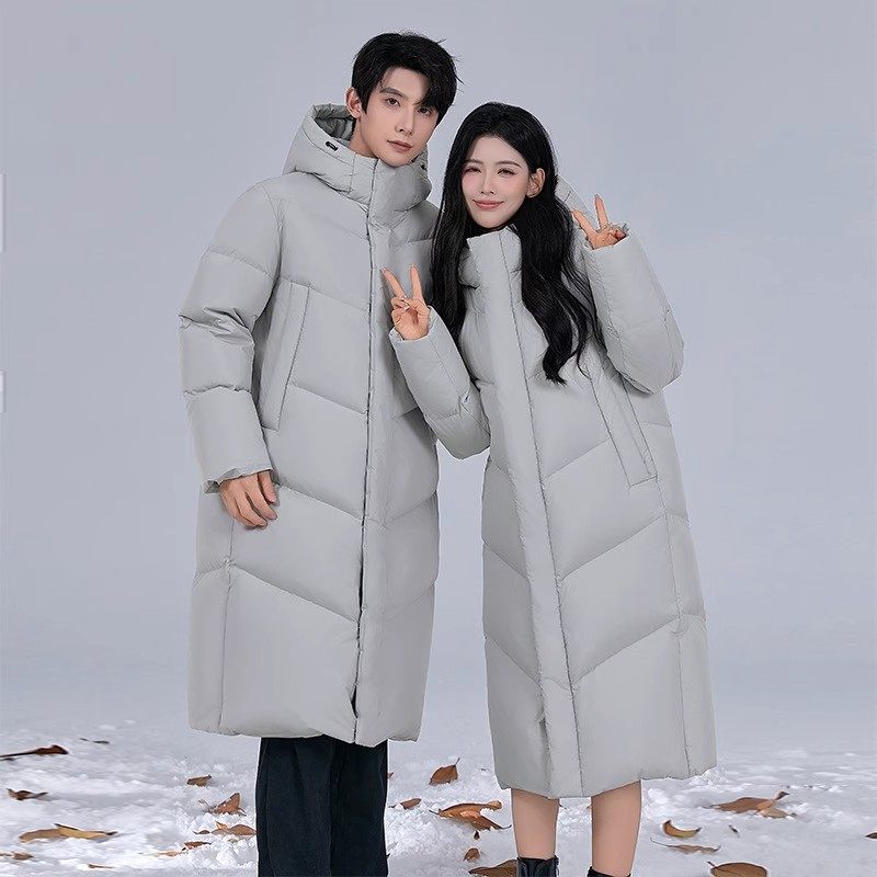 500g goose down extremely cold northeast down jacket men's and women's winter padded coat long knee-high 40 degrees cold-proof clothing