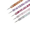 Cross-border Hot Nail Pen Set Double Head Point Drill Pen Rhinestone acrylic Pen Dual-use Point Flower Needle Point Bead Brush