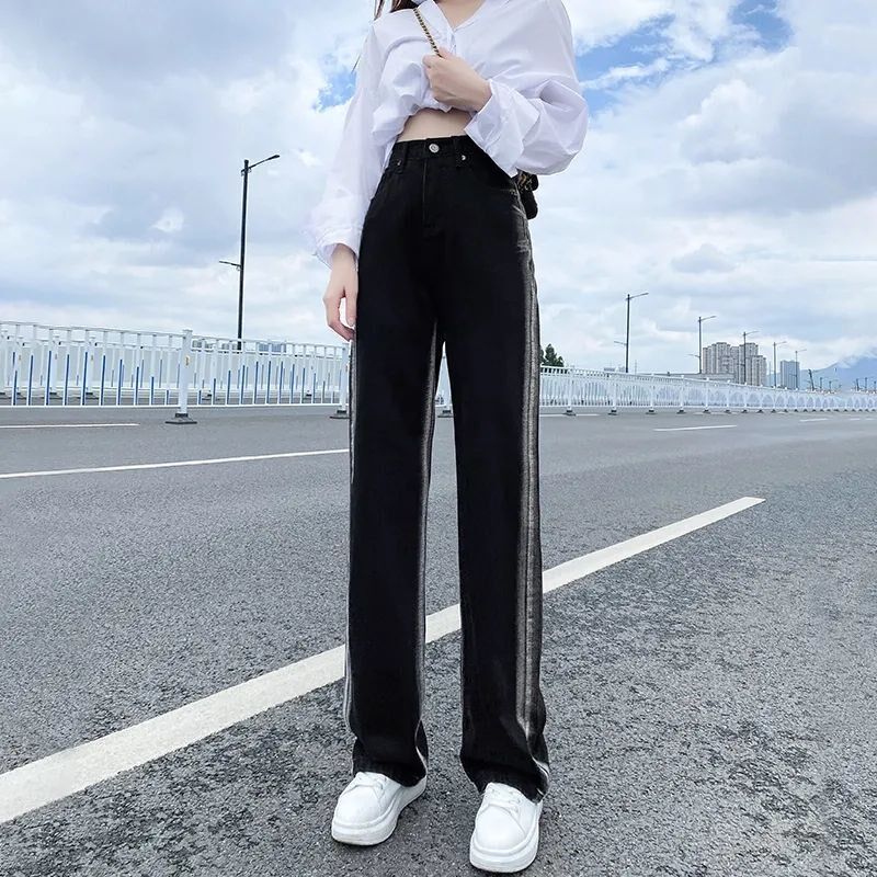 High Waisted Wide Leg Jeans for Women Gradient Design Loose Fit Floor Length Spring and Autumn Fashion Wholesale