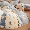 Ins Thickeneded Milk Velvet Four-Piece Winter Fleece-Lined Quilt Cover French Velvet Dormitory Three-Piece Fitted Sheet Wholesale Delivery