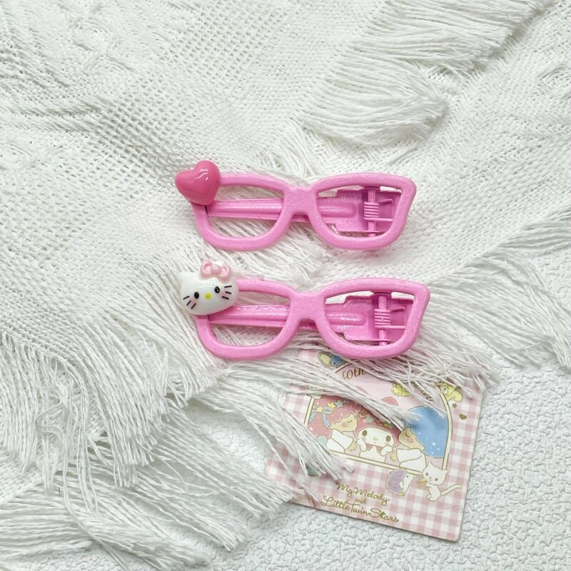 可爱猫咪眼镜发夹网红ins高颜值甜美刘海少女发饰1元发夹摆摊批货