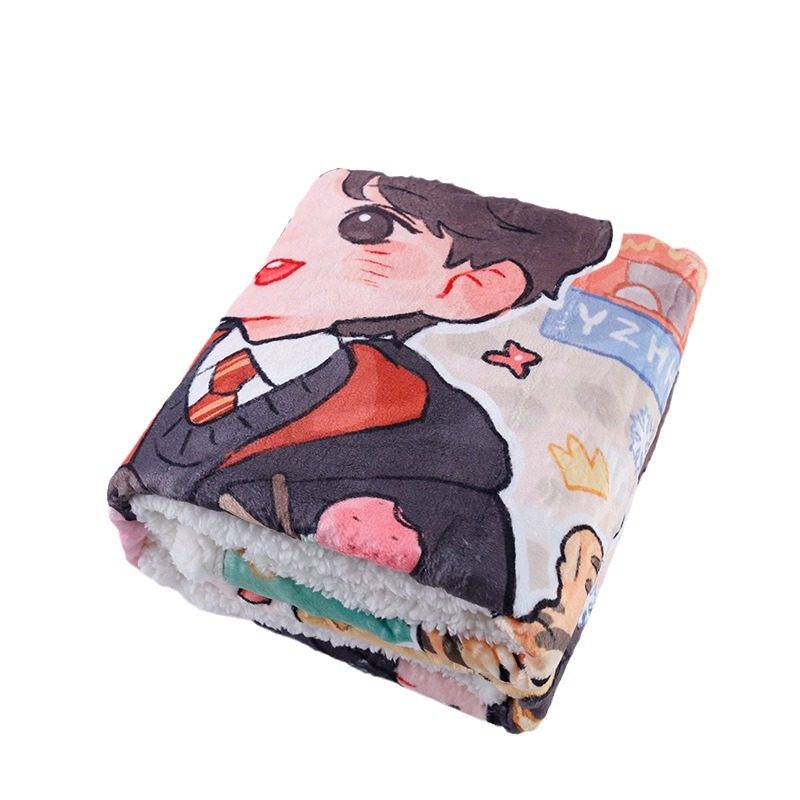 3D Cartoon Printed Flannel Blanket Digital Printing Air Conditioning Blanket Nap Blanket Study Room Knee Blanket Wholesale