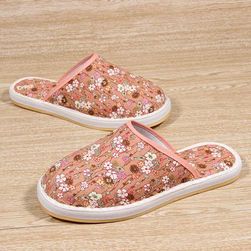 Free Shipping Old Northern Cloth Shoes for Women Spring & Fall Pink Breathable Sweat-Absorbent Foam Bottom Cloth Slippers Home Non-Slip Floor Mops