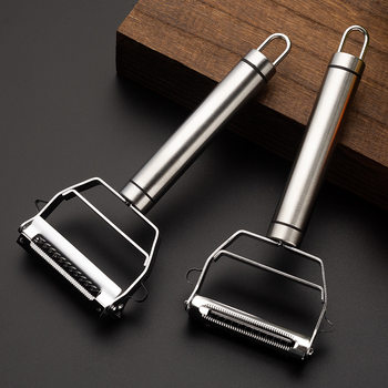 Three-in-one fruit planing vegetable melon planing stainless steel potato multi-purpose double-sided planing scraping knife factory wholesale