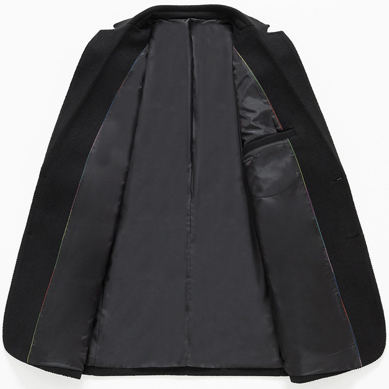 Mens Wool Blend Overcoat Black Casual Style Available in Multiple Sizes Wholesale Supply customizable