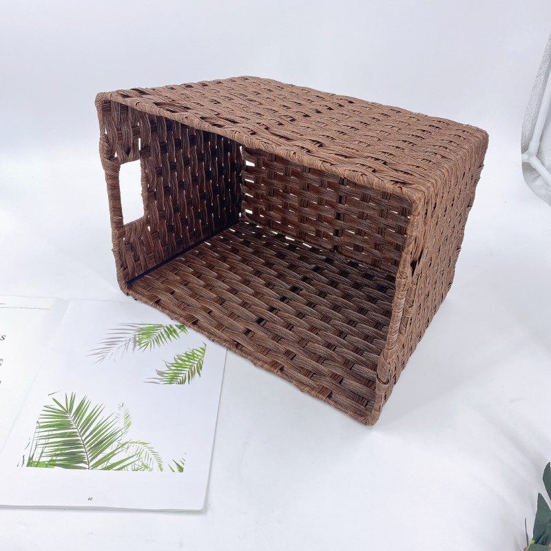 Dirty Clothes Basket Plastic Rattan Cabinet Storage Basket Cloakroom Cabinet Storage Basket Plaid Basket Arrangement Basket Rectangular