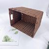 Dirty Clothes Basket Plastic Rattan Cabinet Storage Basket Cloakroom Cabinet Storage Basket Plaid Basket Arrangement Basket Rectangular