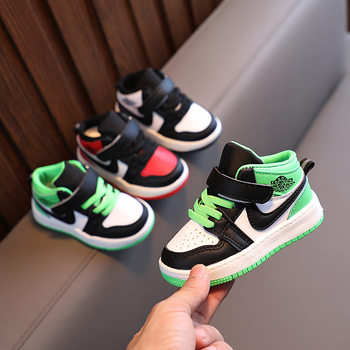 2025 New Autum Children's Shoes, Boys' Soft-Soled Comfortable Sports and Casual Shoes, Korean Fashion Mid-Top Girls' Sneakers