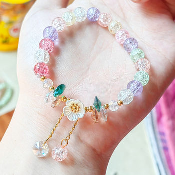 Camellia Daisy crystal bracelet manufacturers supply girlfriends color popcorn beads sunflower glass bracelet female