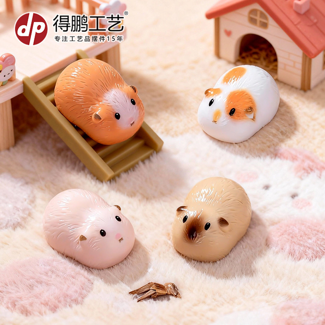 โมเดลตุ๊กตาหนูตะเภาขนาดจิ๋ว ลายการ์ตูน น่ารัก สไตล์ไมโครแลนด์สเคป งานแฮนด์เมดเรซิน ของตกแต่งโต๊ะทำงานและรถยนต์ ชิ้นเล็ก สร้างสรรค์