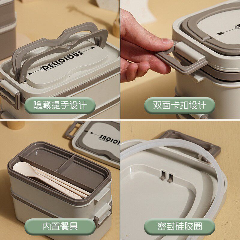 Cross-Border Microwave Oven Separated Portable Lunch Box for Office Workers Sealed Lunch Box Multi-Layer 304 Stainless Steel Insulated Lunch Box