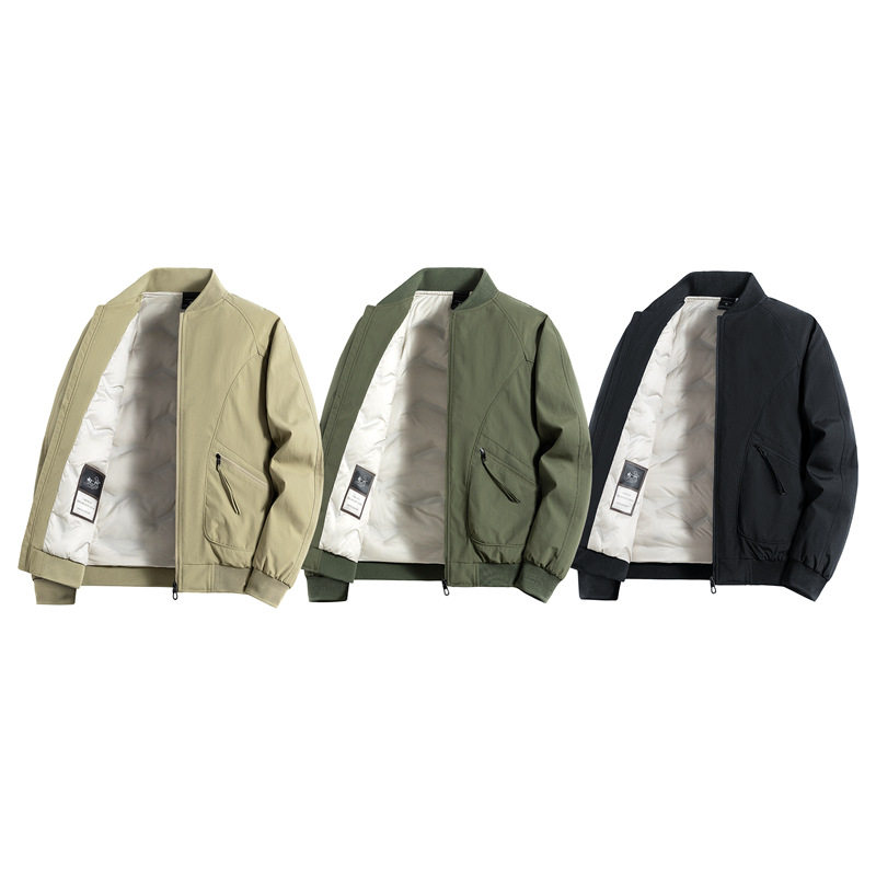 25 New White Duck down Windproof and Anti-Wrinkle Flying Baseball Collar down Jacket Winter Men's Temperature-Locking and Cold-Resistant Versatile Jacket