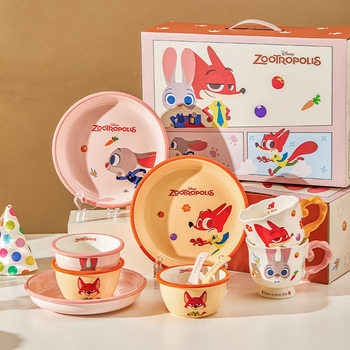 Modern Housewife Zootopia Tableware Set Home New Cartoon High-Looking Ceramic Bowl Birthday Gift