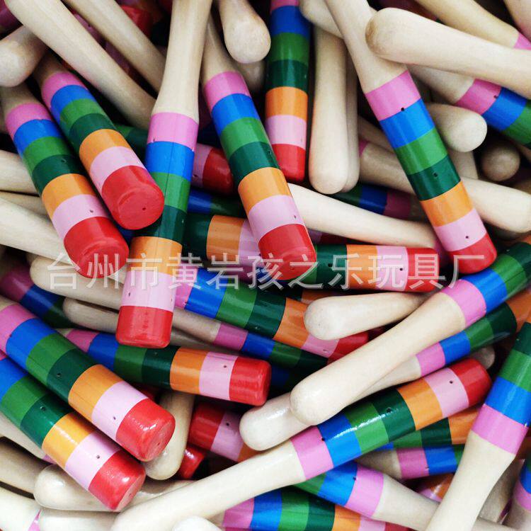 厂家直销  彩虹摇铃 木制儿童七彩摇铃 奥尔夫乐器婴幼儿早教玩具