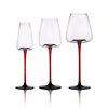 Hand-blown Black Bow-tie Crystal Glass Transparent Red Wine Glass Household Simple Goblet Decanter suit Wine Utensils