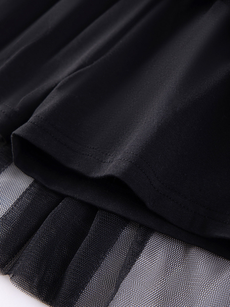 Girls' Summer Skirt, Style Kids' Dress, Solid Color Mesh Mini Skirt