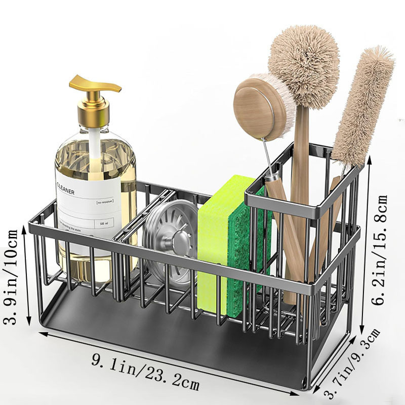 Cross-Border Kitchen Sink Drain Rack Rag Rack Kitchen Supplies Organization and Storage Sponge Dishwashing Brush Rag Storage Rack