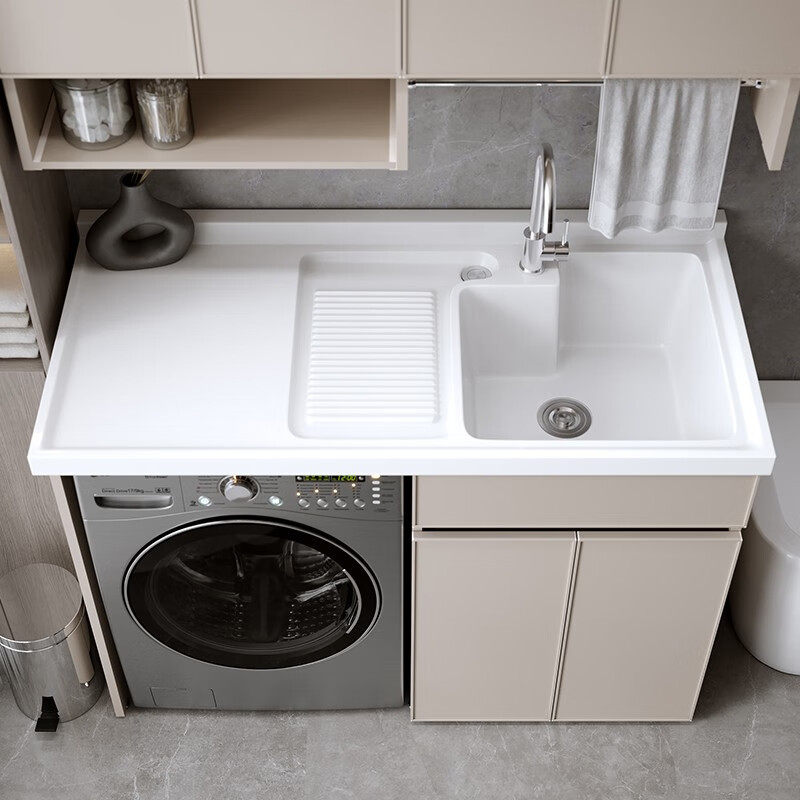 Yida factory direct sales with sink with washboard integrated basin space aluminum balcony washing machine companion cabinet combination