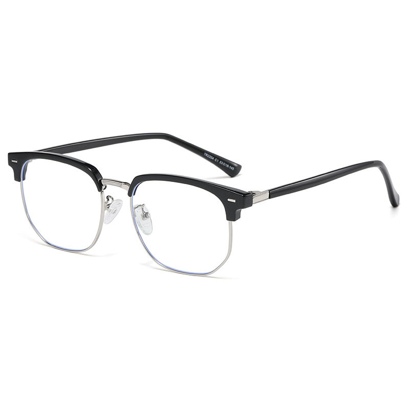 New Black Myopia Glasses for Men with Big Faces, Retro 2204Tr Eyebrow Casual Business Anti-Blue Light Danyang Glasses Frame
