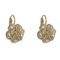 No. 72 zircon pearl petal earrings (thick real gold plating) zircon pearl petal earrings (thick real gold plating)