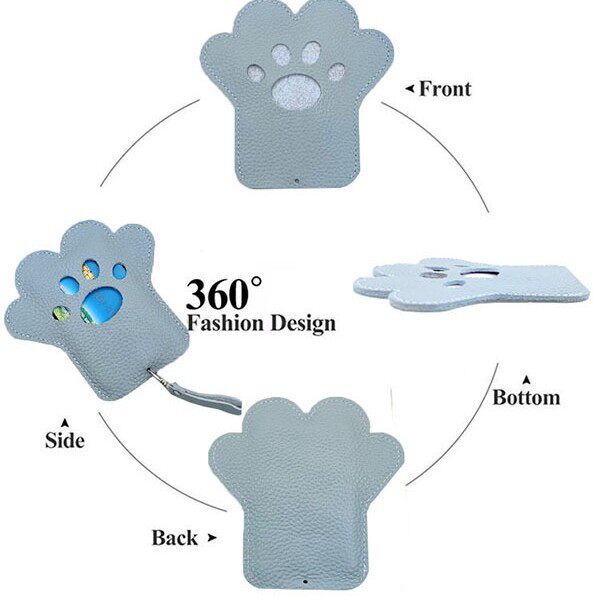 Cross-border cartoon cat's claw design first layer cowhide card holder card holder large capacity card position leather card bag access control card holder