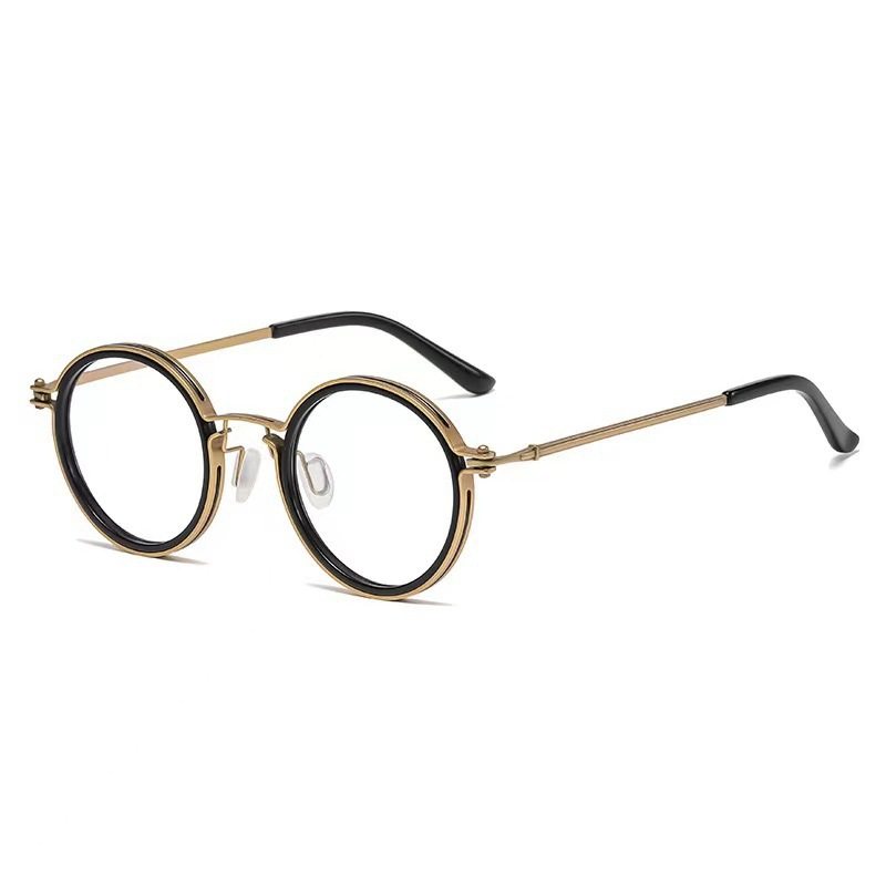 Cross-Border New Style Sweep Thunder Storm Same Style Round Frame Glasses Frame with High Myopia Anti-Blue Light Flat Mirror Fashion Glasses