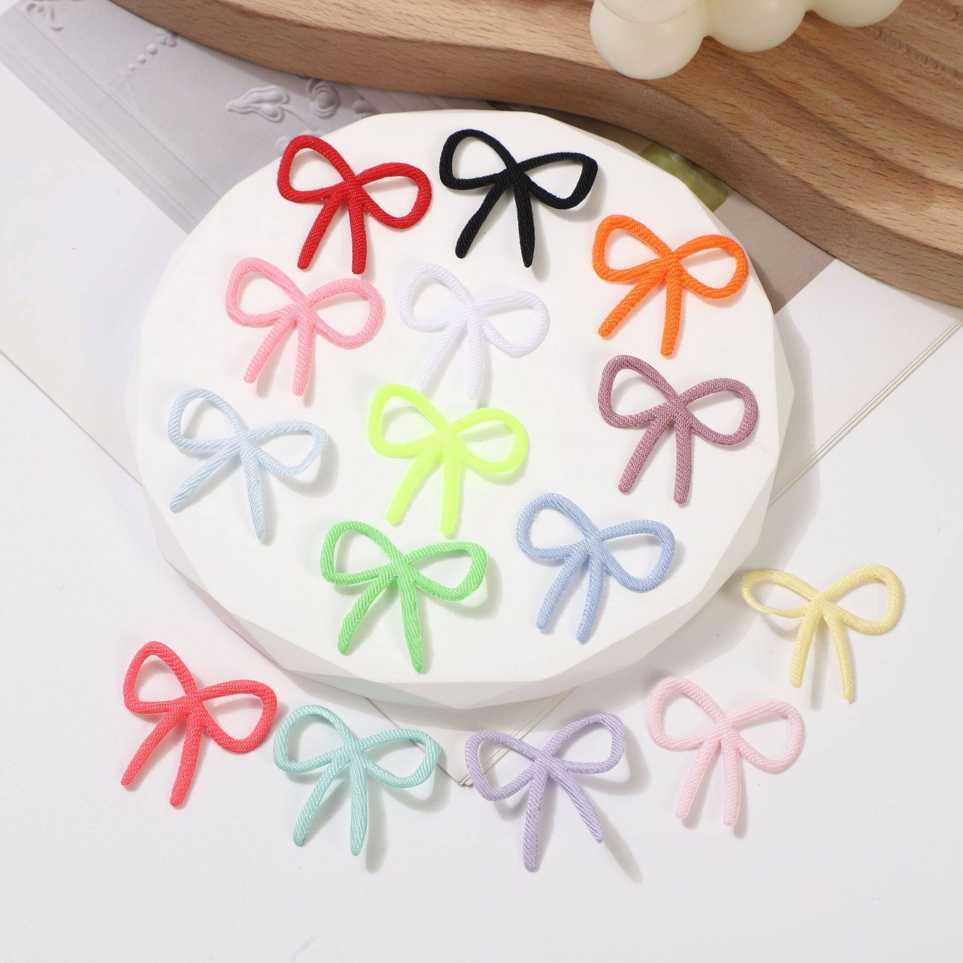 ผ้าโพลีเอสเตอร์สองด้านขนาด 3 ซม. ถักมือ มีสินค้าพร้อมจำหน่าย 8 สี สำหรับกางเกงใน ชุดชั้นใน โบว์เล็กๆ ริบบิ้นโบว์